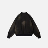 Loose Patchwork Zip-up Jacket
