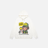 Cute Boy Graphic Print Oversized Hoodie