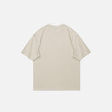 Back view of the apricot Toy Store Graphic Print T-shirt in a gray background 