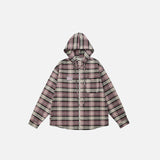 Striped Plaid Long Sleeve Hoodie