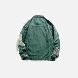 Green Patchwork Denim Jacket
