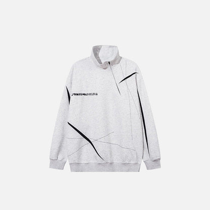 Scratched Half Zip-up Sweatshirt