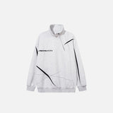 Scratched Half Zip-up Sweatshirt