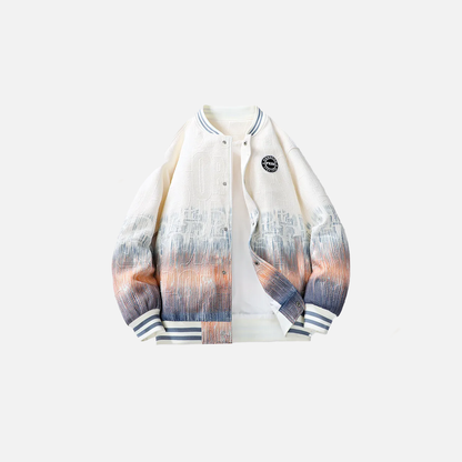 Vibrant Gradient Print Bomber Jacket
