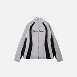 Y2k Zip-up Loose Sweater