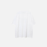 Back view of the white "Spiky Head" Letter Print T-shirt in a gray background 