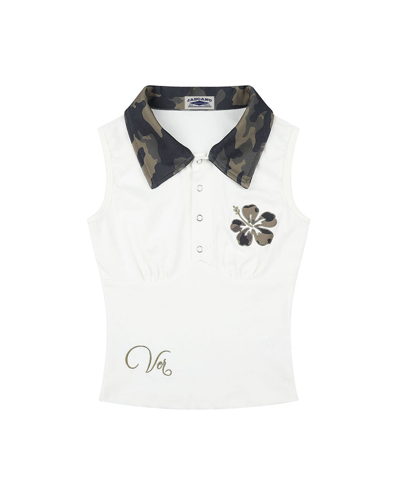 Camo Flower Sleeveless Top