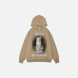 Royal Cat Graphic Print Hoodie