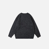 Back view of Star Embroidery Loose Sweater in a gray background