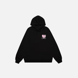 Colorblock Heart Shaped Letter Print Hoodie