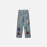 Colorful Graffiti Denim Jeans