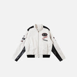 PU Faux Leather Varsity Jacket