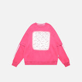 Cut-sleeve Letter Portrait Sweatshirt