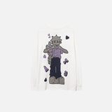 Oversized Letter Print Long-sleeved T-shirt