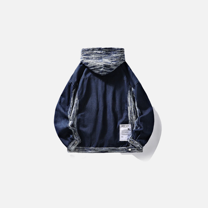 American Retro Spliced Denim Jacket