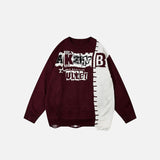 Patchwork Loose Knitted Sweater