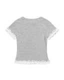 Lace Trim Graphic Baby Tee