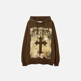Cross Long Sleeve Printed Hoodie