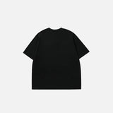Back view of the black Y2K Goth Graphic T-shirt in a gray background