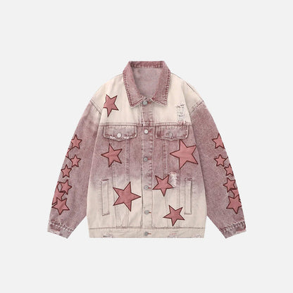 Y2k Star Embroidery Denim Jacket