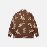 Loose Tiger Print Plaid Shirt