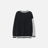 Loose Knitted Color Block Sweater