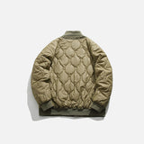 Retro Patched Zip-up Puffer Jacket