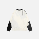 Color Block Stitches Knitted Sweater