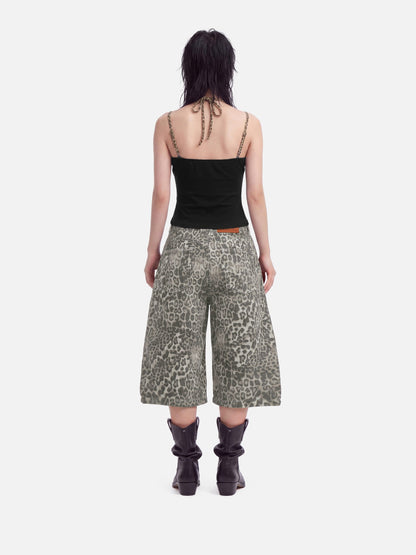 Leopard Print Longline Jorts