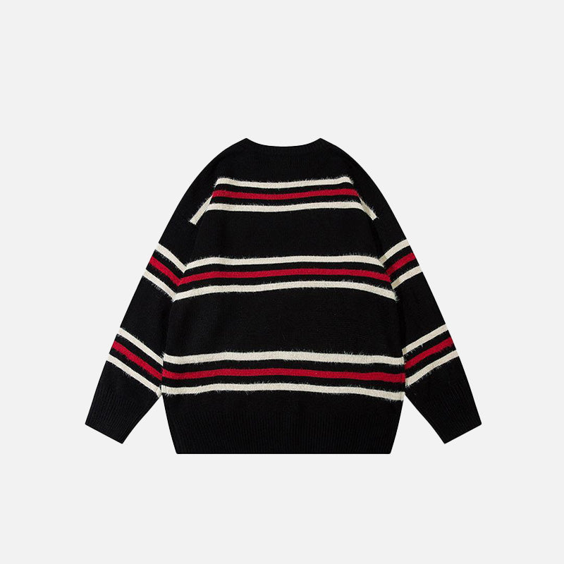 Oversized Striped Knitted Sweater