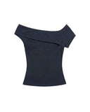 Off-Shoulder Fitted Graphic Tee