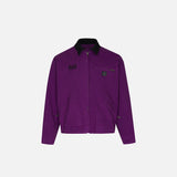 Front view of the purple Vintage Loose Jacket in a gray background 