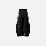 Flattering Striped Patchwork Loose Wide-Leg Sweatpant