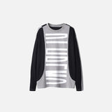 Big Letter Print Patchwork Sweatshirt