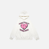 Cracked Heart Letter Print Hoodie