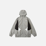 Color Contrast Zip-up  Windbreaker Jacket