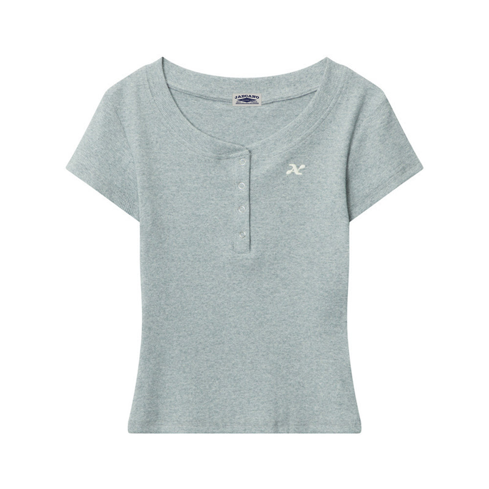 Classic Ribbed Henley Tee