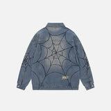Retro Spider Web Denim Jacket