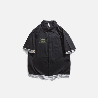 Splicing Color Blank Shirt