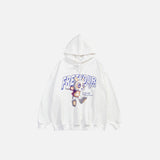 Cartoon Dog Letter Print Loose Hoodie