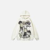 Trio Gang Print Oversized Hoodie
