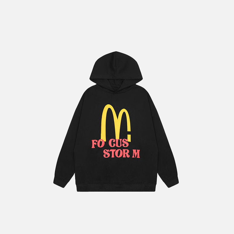 "M" Letter Print Hoodie