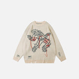Punk Skull Ripped Sweater