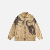 Vintage Plaid Patchwork Denim Jacket