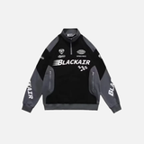 Racing Style Patchwork Half Zipper Sweatshirt