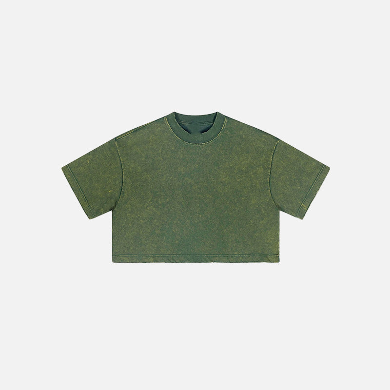 Women's Washed Stitching Crop Top