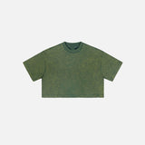 Women's Washed Stitching Crop Top