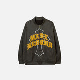 Retro Cross Zip-up Jacket