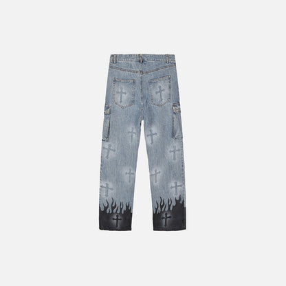 Inflame Cross Denim Jeans