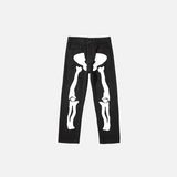 Y2k Skeleton Print Baggy Jeans